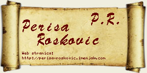 Periša Rošković vizit kartica